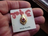 Vintage Gold Plated & Enamel ARC Red Cross 3 Gallon Blood Donation Pin Vintage American Red Cross