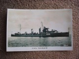 1930s Photographic Postcard of HMS FOXHOUND H69 Destroyer Warship Original Valentine & Sons real