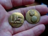 43 Pair Vietnam War US Army Brass Collar Insignia Pins US and Ordnance Corps Pair of US Army brass
