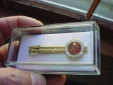 NEW Boxed Special Olympics Japan Enamel and Gold Mans Tie Bar Clasp Attractive boxed man's tie bar