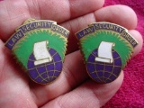 Pair of US Army 360th Civil Affairs Brigade Enamel Unit Crest DI Pins Pair of enamel unit crest pins