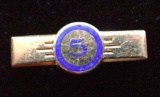 5 Year Service Gold Bar w/ Blue enamel 5 in a Circle Pin I am not sure what this pin is for so