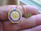 150 Vintage Enamel & Gold Hospital Volunteer Service Badge w/ 1000 Hour Pin Beautiful Hospital