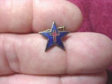 167 Unique Antique Religious Christian Cross in Blue Star Lapel Pin . Antique religious Christian