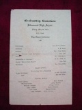1944 Graduating Exercises Program Kilmarnock High School Virginia . WWII era, 1 page Graduating