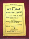 Original London Printed WWI World War Map of the Western Front 20