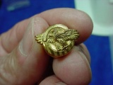 WWII US Army Gold Honorable Discharge Ruptured Duck Lapel Pin WWII era US Army Honorable Discharge