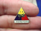 US Army 14th Armored Liberators Division Enamel Morale Lapel Hat Pin Attractive US Army 14th Armored