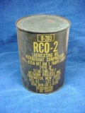 Vintage US Navy Vietnam War 1967 Dated Full Quart Can of RCO-2 Lube Oil . Vintage Vietnam War dated