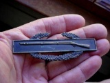 Full Size 3 inch Black Subdued US Army Combat Infantry Badge CIB Clutch Back Used 3-inch subdued