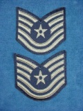 1 . 1950-60s Vintage US Air Force E-6 Tech Sergeant Uniform Rank Chevrons . Previously used US Air