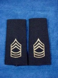 Mint Condition US Army Master Sergeant E-8 Rank Cloth Shoulder Marks . Pair of US Army MASTER