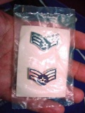 NEW in Package USAF US Air Force E-4 Senior Airman Enamel Rank Pins New in package, pair of US Air