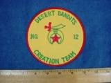 Masonic Shriners No. 12 DESERT BANDITS CREATION TEAM Jacket Patch . Huge jacket patch for the