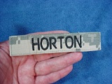 US Army HORTON Name Tape for ACU Army Combat Uniform . US Army 
