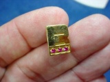 210 10K Gold Filled 3 Jewel-stone Service Lapel Pin for Rappahannock Concrete . Attractive gold