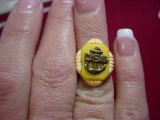 LC10 WWII Military Toy Ring US Navy USN Orange Band by Penny King . Original WWII era US Navy toy