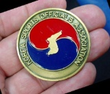 ms44 . Dept of Defense Korea Sports Officials Association KSOA Challenge Coin . (Department of