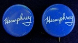 Two 1968 Hubert Humphrey Presidential Campaign Steel Buttons 2 original steel buttons from the 1968