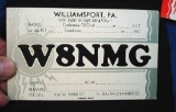 Unused 1930s Amateur HAM Radio QSL QSO Card W8NMG Williamsport PA . Unused original 1935 Amateur