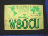 1935 Amateur HAM Radio QSL QSO Card W8OCU Flint Michigan . Original 1935 Amateur Radio (HAM) QSL