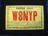 1935 Amateur HAM Radio QSL QSO Card W8NYP Akron Ohio . Original 1935 Amateur Radio (HAM) QSL card