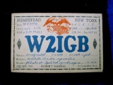 1935 Amateur HAM Radio QSL QSO Card W2IGB Hempstead NY . Original 1935 Amateur Radio (HAM) QSL card