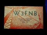 1935 Amateur HAM Radio QSL QSO Card W3FNB York PA . Original 1935 Amateur Radio (HAM) QSL card sent