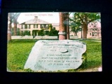 pc57 . Vintage 1915 Postcard Minute Men Stone Boulder Lexington Mass . The post card measures 3.5