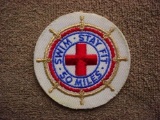 Vintage 1950-60s American Red Cross 50 Miles Swim Stay Fit Full Color Patch 1950-60s era American