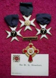 Antique Masonic Knights Templar Toledo Commandery No 7 Named Medal Group Fantastic circa 1905-1920