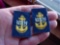 USN US Navy CPO Chief Petty Officer Collar Rank Insignia for Blue Coveralls . Pair of US Navy Chief