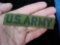 #12 US ARMY Black on OG Olive Green Woven Service Name Uniform Tape #12 . Previously used U.S. ARMY