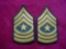 Pair of US Army SGM Sergeant Major Gold On Green Rank Chevrons . Original pair of US Army E-9