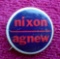 Original 1972 Nixon Agnew Presidential Campaign Steel Button Original presidential campaign button