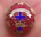 Vintage Enamel 6 Month Cross and Crown Sunday School Congregational Award Pin Vintage enamel pin for