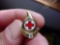 Vintage Red Cross 9 Gallon Blood Donor Donation Enamel Lapel Pin Attractive gold tone metal and
