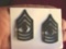 92 Matching Pair US Army First Sergeant 1SG E-8 Black Metal Collar Pins Matching pair of US Army