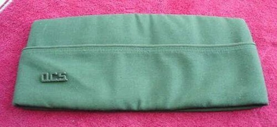 US Army Officer Candidate School Garrison Cap w/ OCS insignia Nice AG-489 green US Army garrison