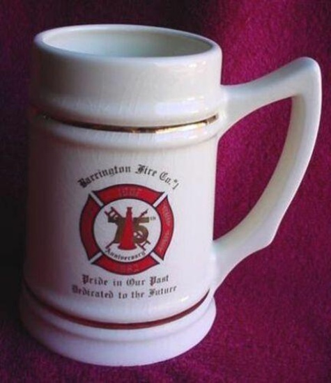 1907 ? 1982 Barrington Fire Company #1 Beer Stein Mug New Jersey Attractive 1907 ? 1982 Barrington