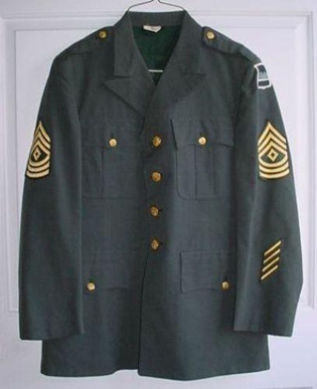 1967 US Army Vietnam War First Sergeant 80th Infantry Blue Ridge Division Uniform Coat Sz 40 United