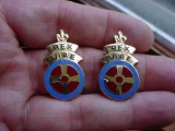 Pair of US Army 180th Transportation Battalion Enamel Unit Crest DI Pins Pair of enamel unit crest