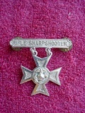 mb14 USMC US Marine Corps Rifle Sharpshooter Marksmanship Badge H-H 397 . USMC US Marine Corps Rifle