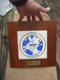 Named 1972-1974 US Navy Atlantic Command Framed Ceramic Tile Plaque . Attractive wood framed ceramic