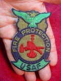 1 . USAF US Air Force FIRE PROTECTION Patch for Work Uniform . US Air Force USAF FIRE PROTECTION