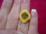 WWII Military Toy Ring US Air Corps Orange Band by Penny King Original WWII era US Army Air Corps