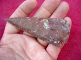 Modern Made Large 3?? Hand Knapped Ancient Style Stone Spear Point Modern era hand knapped ancient