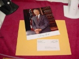 Photograph and Envelope from Former President Jimmy Carter . Envelope and color photograph from