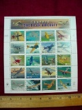 Mint Sheet of 20 USPS 1996 Classic American Aircraft Postage Stamps . Full sheet of US Postal