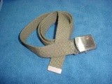 US Military 36? Olive Drab Green Cotton Web Belt with Silver Buckle US military uniform belt and